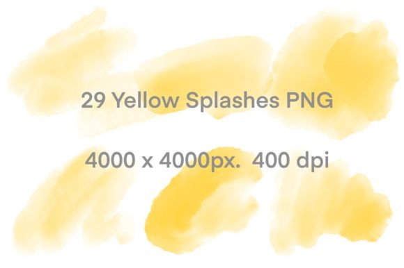 29 Yellow Watercolor Splashes: Illustrations for Branding