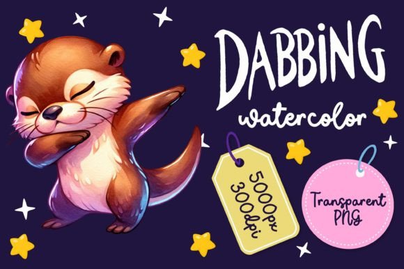 Cute Dabbing Otter Watercolor Illustrations for Blogs