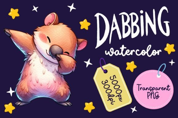 Cute Dabbing Wombat Watercolor Illustrations Review