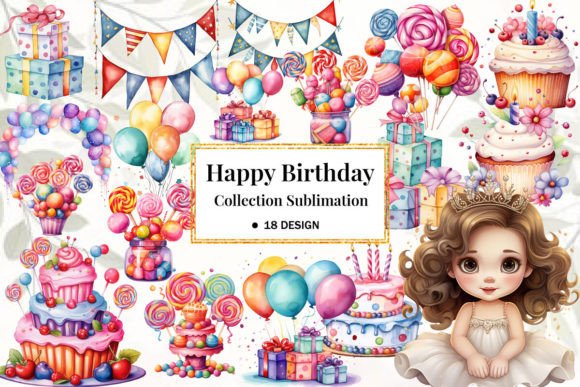 Happy Birthday Collection Watercolor Illustrations Review
