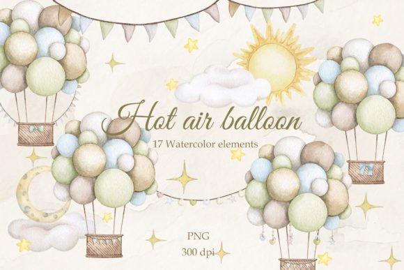 Hot Air Balloons Illustrations: Watercolor PNG Review