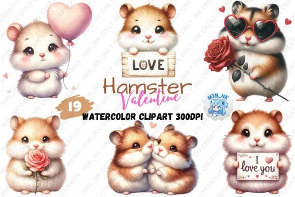Valentine Hamster Watercolor Clipart Illustrations Review