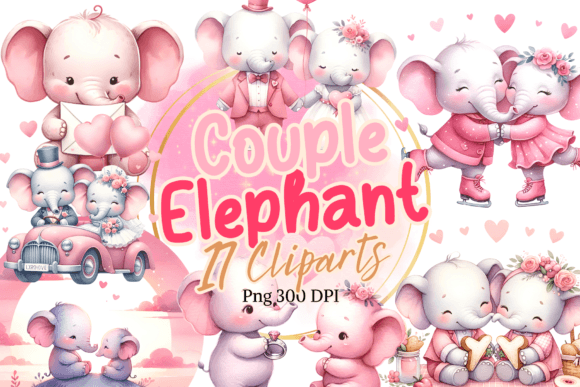 Valentine's Couple Elephant Watercolor Illustrations Review