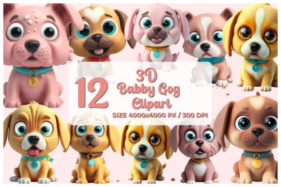 Watercolor 3D Cute Dog Illustrations: A Design Review