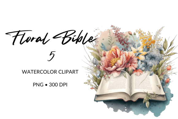 Watercolor Bible Flowers Illustration 5 for Crafters