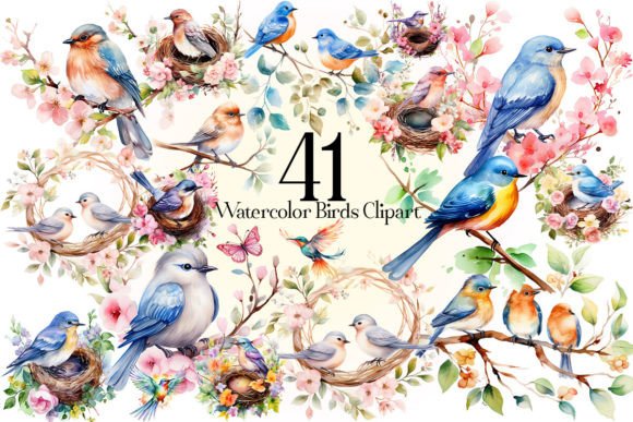 Watercolor Birds Clipart Bundle: Illustrations for Crafters