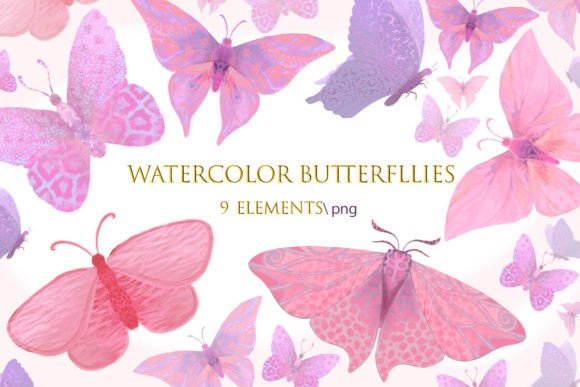 Watercolor Butterfly Clipart PNG for Illustrations