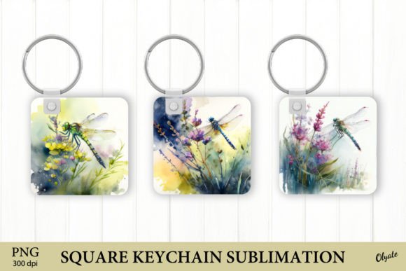 Watercolor Dragonfly Keychain Illustrations Review