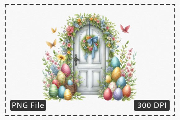 Watercolor Easter Window PNG: An Embroidery Review