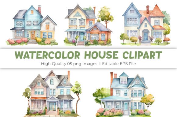 Watercolor Hand Drawn House Clipart Review