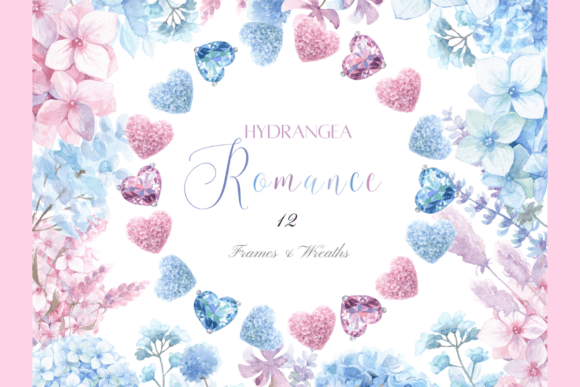 Watercolor Hydrangea Frames Wreaths: Illustrations Review