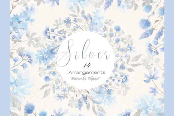 Watercolor Silverblue Floral Clipart Set: Illustrations Review
