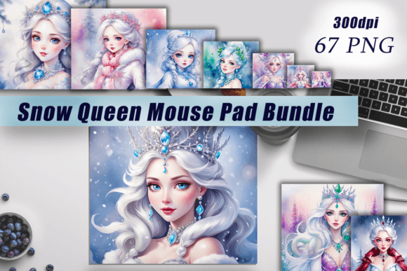 Watercolor Snow Queen Mouse Pad Illustrations
