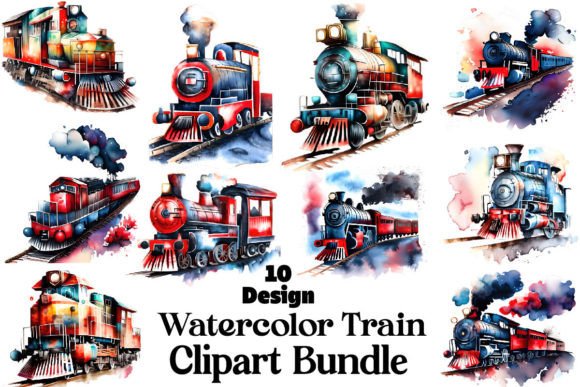 Watercolor Train Clipart: Editorial Illustrations Review