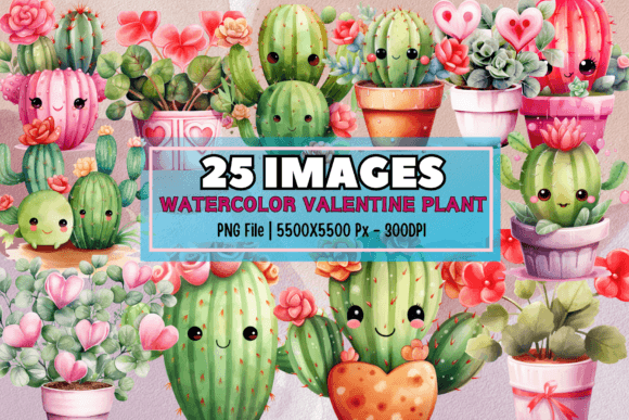 Watercolor Valentine Plant Illustrations for Editorial Design
